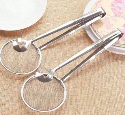 Stainless Steel Fry Mesh Food Strainer - Silver